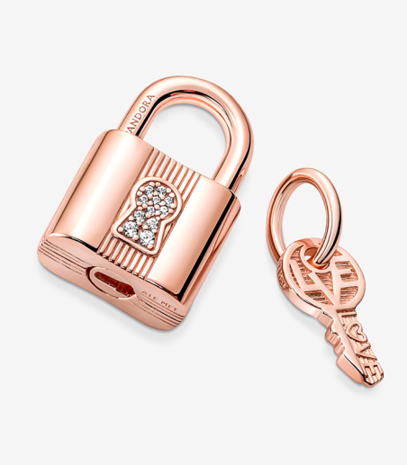 CHARM COLGANTE PANDORA ROSE CANDADO Y LLAVE DEL AMOR 780088C01