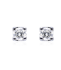 PENDIENTES "ENNA" ORO BLANCO 18K Y DIAMANTES 0.40 CTS