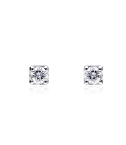PENDIENTES "ENNA" ORO BLANCO 18K Y DIAMANTES 0.20 CTS