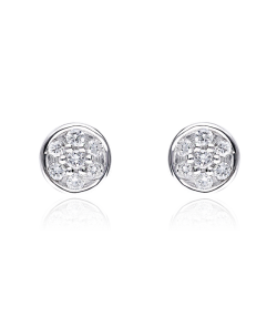 PENDIENTES "VIGEVANO" ORO BLANCO 18K Y DIAMANTES 0.16 CTS