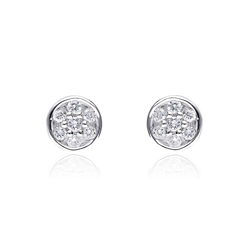 PENDIENTES "VIGEVANO" ORO BLANCO 18K Y DIAMANTES 0.16 CTS