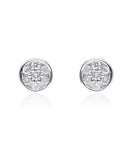 PENDIENTES "VIGEVANO" ORO BLANCO 18K Y DIAMANTES 0.16 CTS