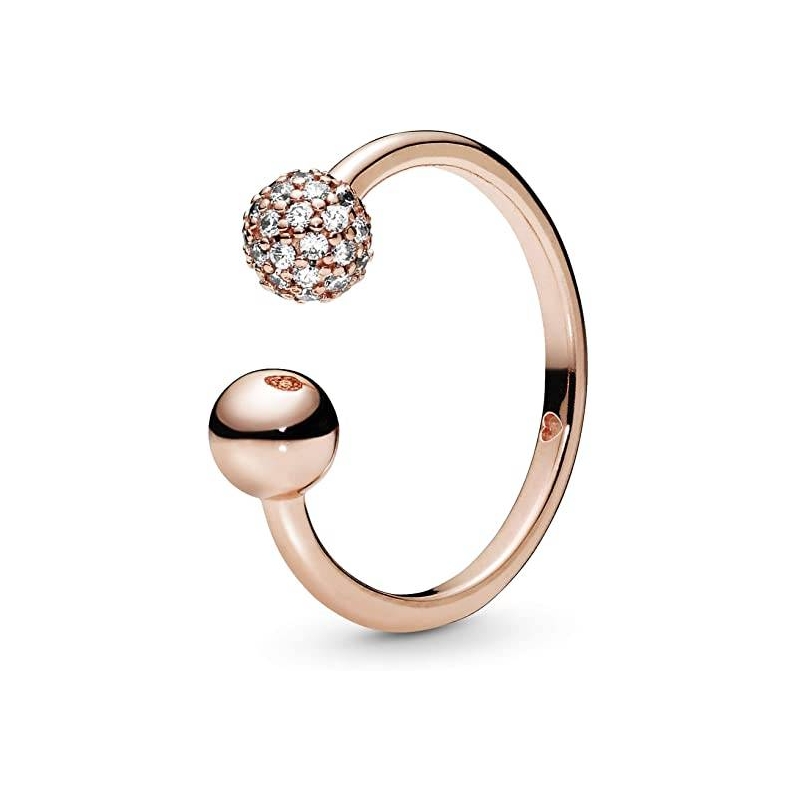 ANILLO PANDORA ABIERTO PULIDO CON PAVÉ 188316CZ