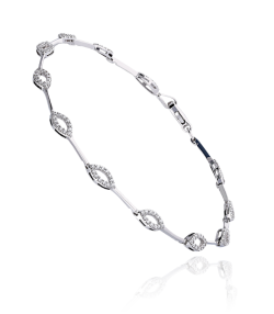 PULSERA  PASADENA  ORO BLANCO 18K Y CIRCONITAS