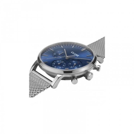 RELOJ CLUSE ARAVIS CHRONO MESH BLUE SILVER COLOUR CW0101502004