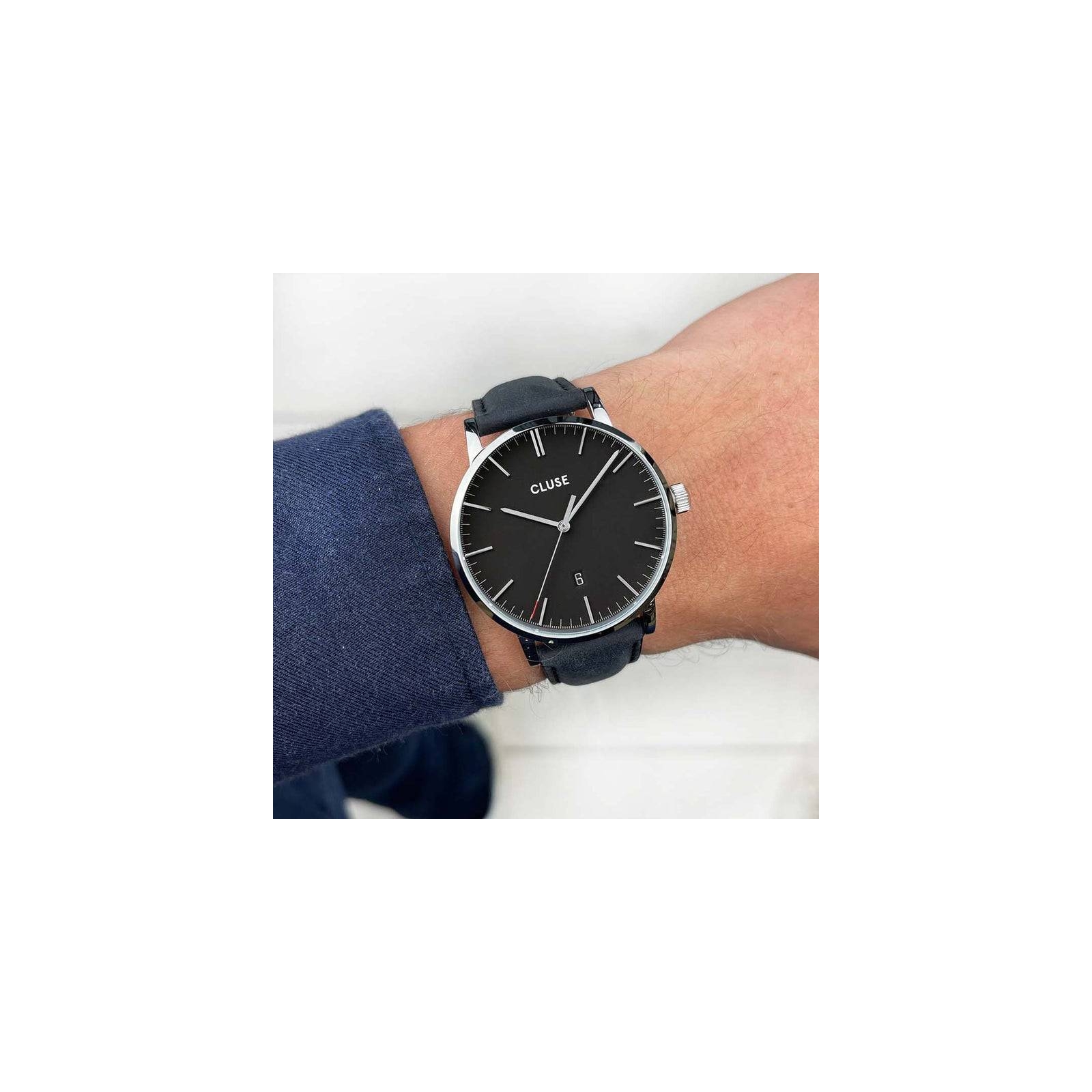 RELOJ CLUSE CORREA PIEL NEGRA HOMBRE CW0101501001