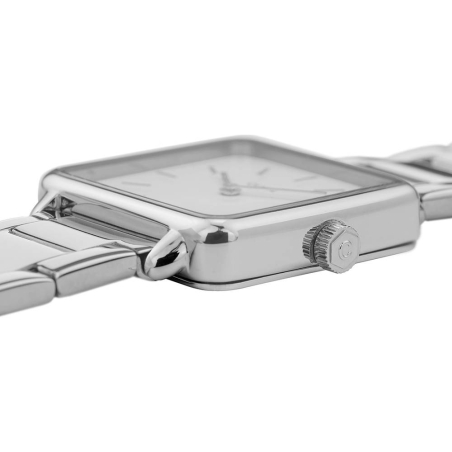 RELOJ CLUSE TÉTRAGONE EN ACERO BLANCO PERLA PLATA CL60025S