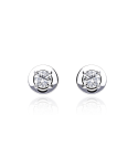 PENDIENTES "REGGIO" ORO BLANCO 18K Y DIAMANTES 0.20 CTS