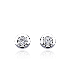 PENDIENTES "REGGIO" ORO BLANCO 18K Y DIAMANTES 0.20 CTS