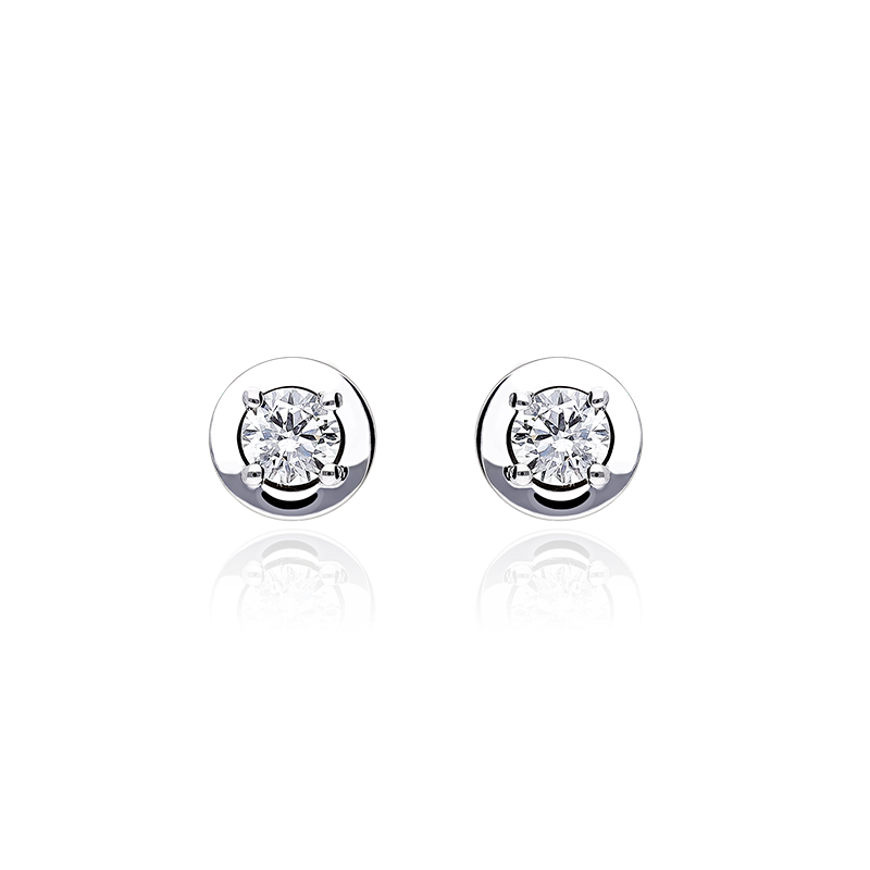 PENDIENTES "REGGIO" ORO BLANCO 18K Y DIAMANTES 0.20 CTS