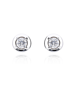 PENDIENTES "REGGIO" ORO BLANCO 18K Y DIAMANTES 0.30 CTS