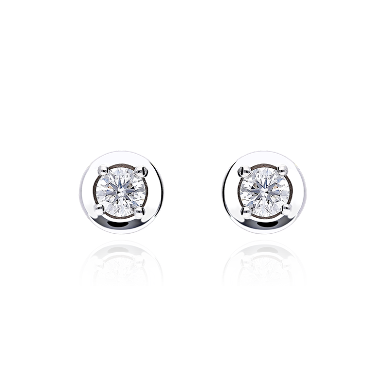 PENDIENTES "REGGIO" ORO BLANCO 18K Y DIAMANTES 0.30 CTS