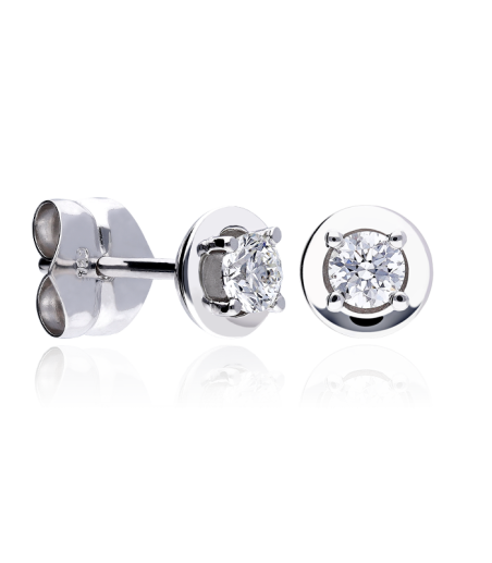 PENDIENTES "REGGIO" ORO BLANCO 18K Y DIAMANTES 0.40 CTS