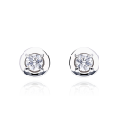 PENDIENTES "REGGIO" ORO BLANCO 18K Y DIAMANTES 0.40 CTS