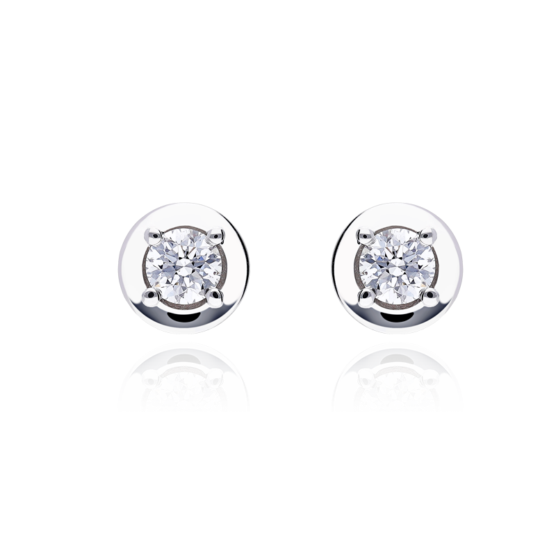 PENDIENTES "REGGIO" ORO BLANCO 18K Y DIAMANTES 0.40 CTS