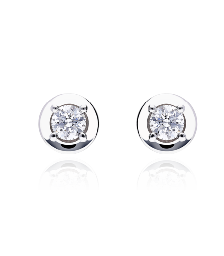 PENDIENTES "REGGIO" ORO BLANCO 18K Y DIAMANTES 0.40 CTS