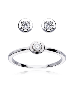 ANILLO "REGGIO" ORO BLANCO 18K Y DIAMANTE 0.10 CTS