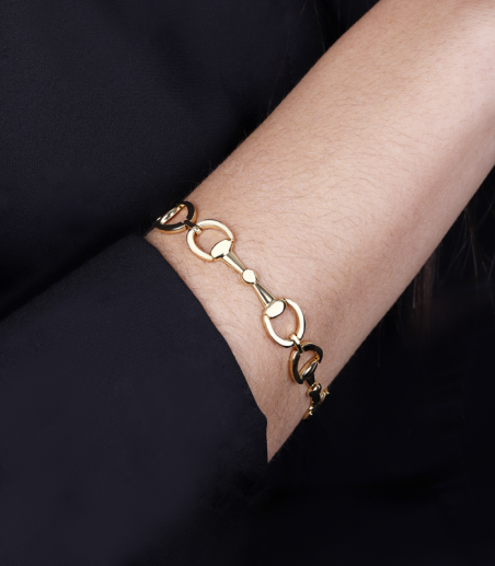 PULSERA "GLENDALE" ESTRIBOS ORO 18K