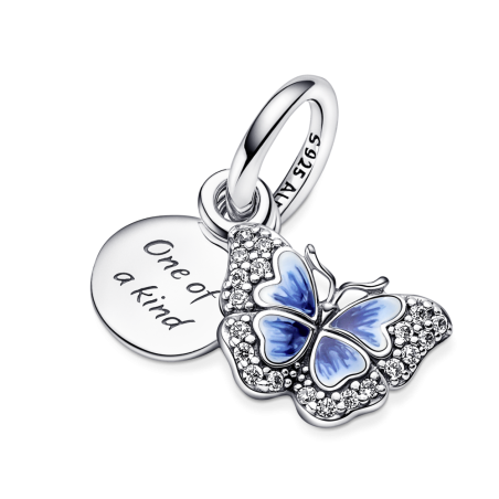 CHARM PANDORA COLGANTE PLATA DE LEY MARIPOSA AZUL & CITA 790757C01