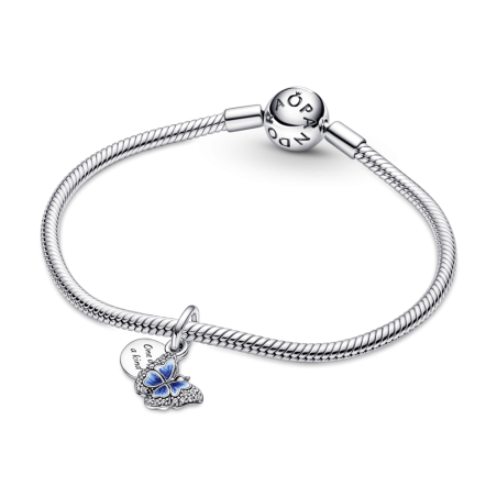 CHARM PANDORA COLGANTE PLATA DE LEY MARIPOSA AZUL & CITA 790757C01