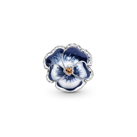 CHARM PANDORA PLATA DE LEY FLOR PENSAMIENTO AZUL 790777C02