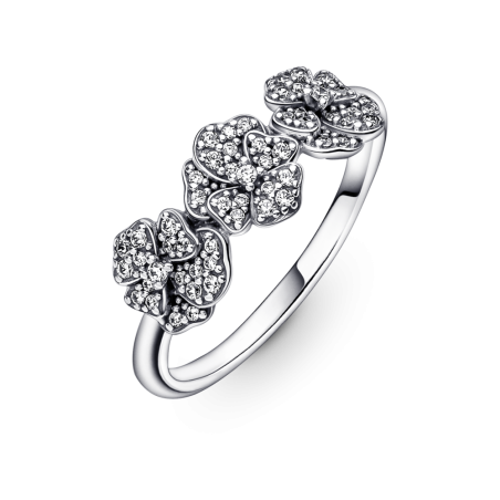 ANILLO PANDORA EN PLATA DE LEY TRIPLE FLOR PENSAMIENTO 190786C01