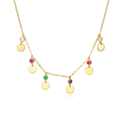COLLAR VICEROY PLATA DE LEY BAÑO DE ORO PIEDRAS DE COLOR 13006C100-59