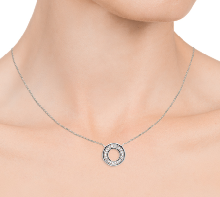 COLLAR VIEROY CLASICA PLATA DE LEY CIRCULO CIRCONITAS 71024C000-38