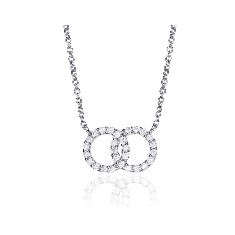 COLLAR VICEROY PLATA DE LEY AROS ENTRELAZADOS CIRCONITAS 71038C000-38