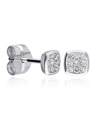 PENDIENTES "DOZZA" ORO BLANCO 18K Y DIAMANTES 0.25 CTS