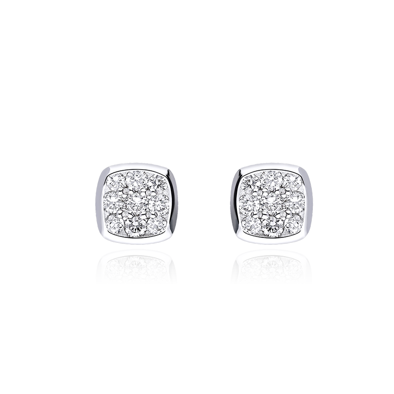 PENDIENTES "DOZZA" ORO BLANCO 18K Y DIAMANTES 0.25 CTS