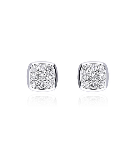 PENDIENTES "DOZZA" ORO BLANCO 18K Y DIAMANTES 0.25 CTS