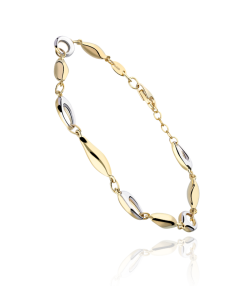 PULSERA  OVALBI  ORO BICOLOR 18K