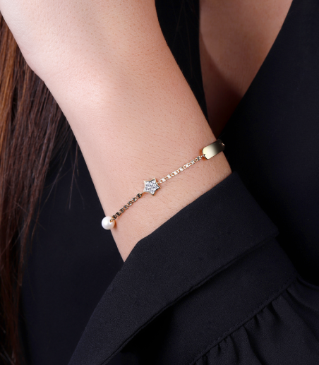 Pulsera "Magical" Oro 18k. con perlas y circonitas