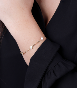 Esclava de oro con Flores y Perlas