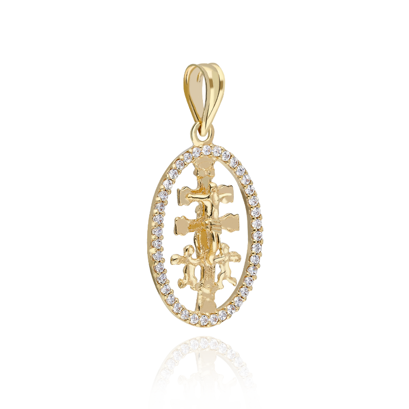Collana Con Croce Di Caravaca In Argento 925 | Catena Singapore 45 Cm | Con Astuccio