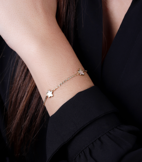 Pulsera Oro 18 k y Nácar "Holy"