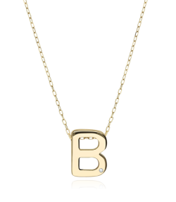 Gargantilla "B" oro 18k y diamante