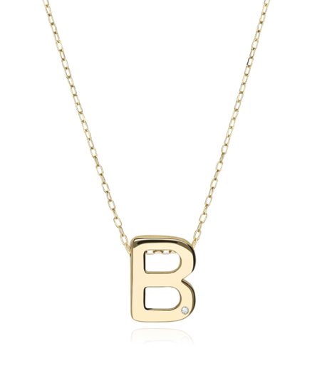 Gargantilla "B" oro 18k y diamante