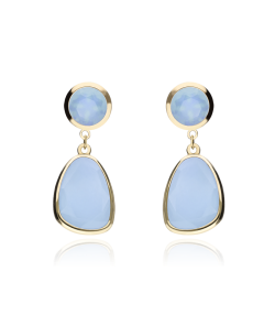 PENDIENTES "ROSEVILLE" ORO 18K CUARZO AZUL