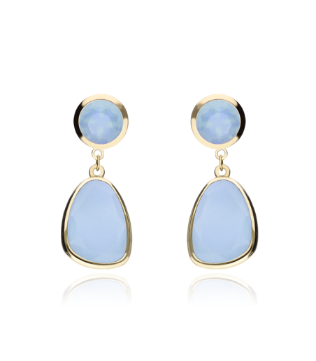 PENDIENTES "ROSEVILLE" ORO 18K CUARZO AZUL