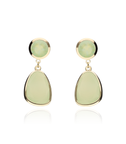 PENDIENTES "ROSEVILLE" ORO 18K CUARZO VERDE