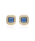PENDIENTES "SQUARE" ORO 18K Y SPINEL AZUL