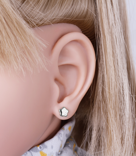 Pendientes Oro blanco 18k y diamantes 0.01cts "Dafne"