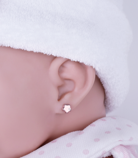 Pendientes Oro rosa 18k y diamantes 0.01cts "Dafne"