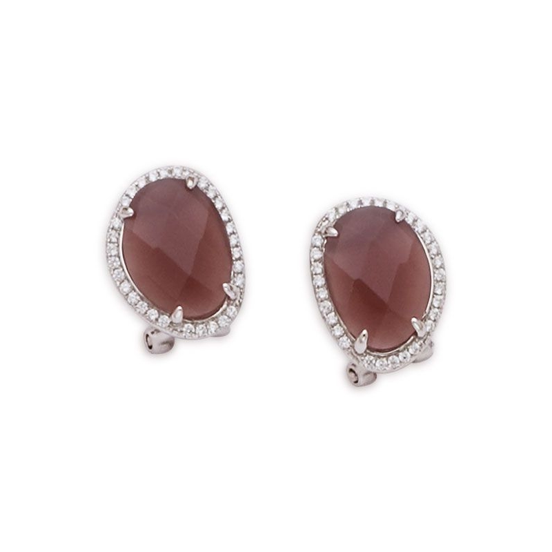 Pendientes de Plata con Piedra Roja