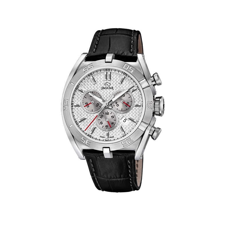 RELOJ JAGUAR GRIS ACERO CORREA DE PIEL HOMBRE J857/1