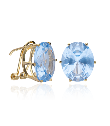 PENDIENTES "CHANTAL" TOPACIOS AZULES ORO 18K