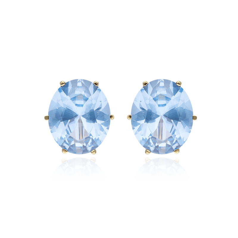 PENDIENTES "CHANTAL" TOPACIOS AZULES ORO 18K