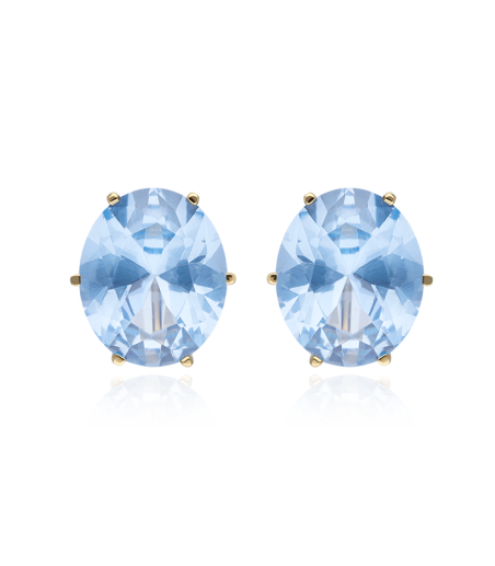 PENDIENTES "CHANTAL" TOPACIOS AZULES ORO 18K